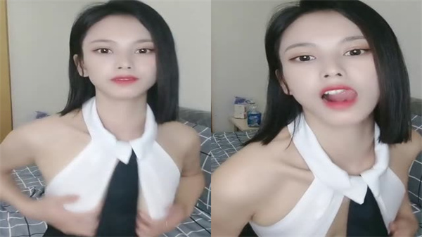 短发苗条御姐浪叫挑逗！假鸡巴疯狂抽插嫩穴自慰，淫水四溅高潮不断！